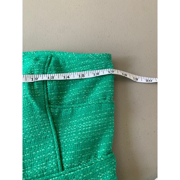 Banana Republic Tweed Strapless Lined Mini Dress Emerald Green Women's Size 12 - Picture 8 of 11
